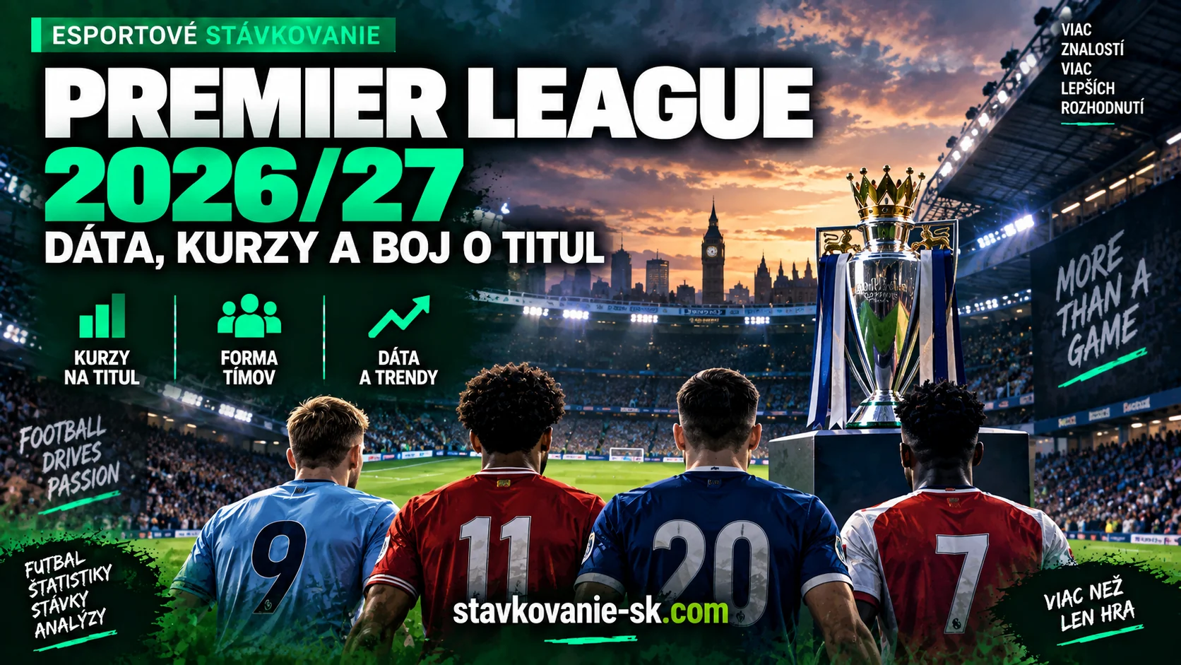 Premier League 2026/27 – kurzy na titul, forma tímov, dáta a trendy